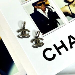 CHANEL VINTAGE METAL EARRINGS